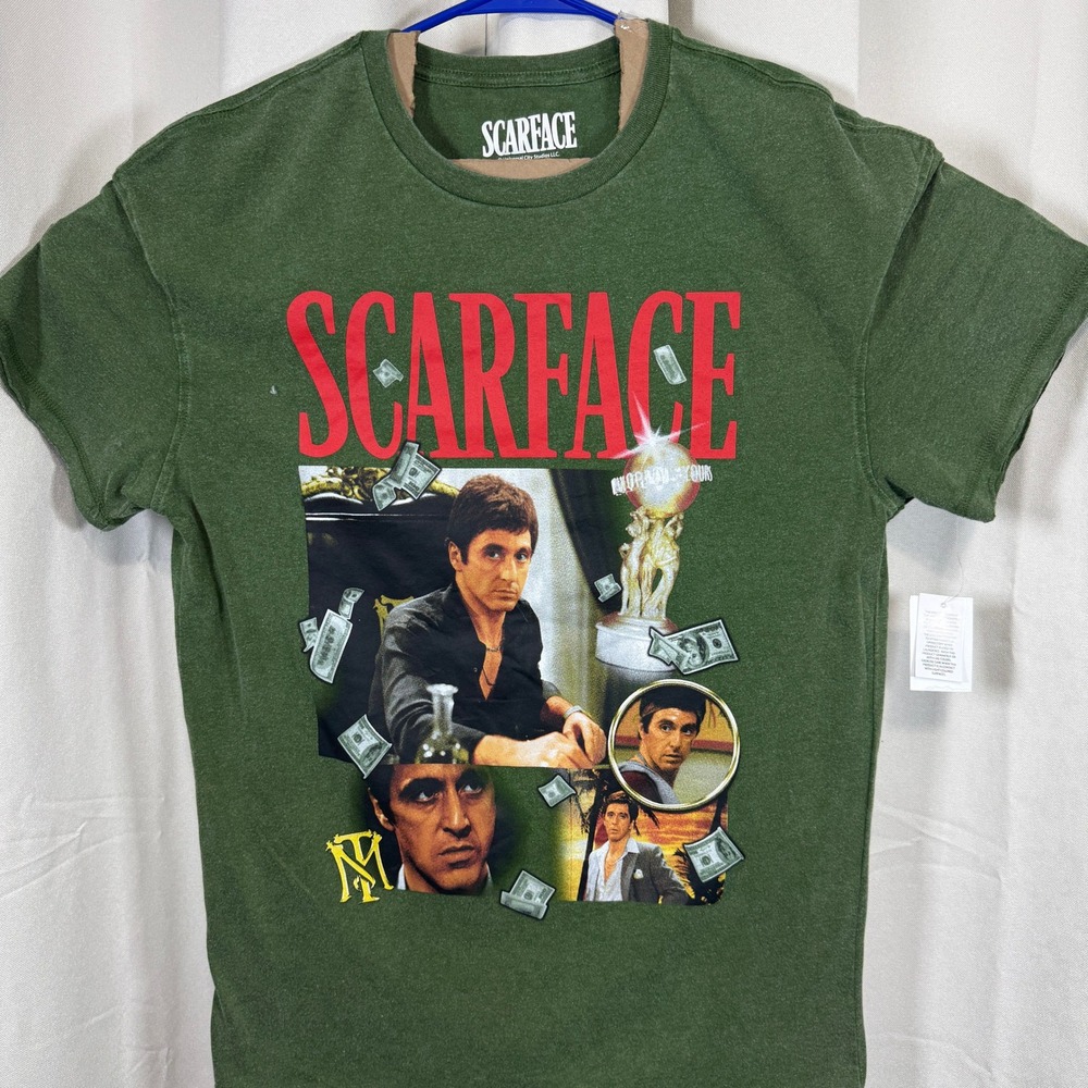 SCARFACE Mens Medium Green T-SHirt‎